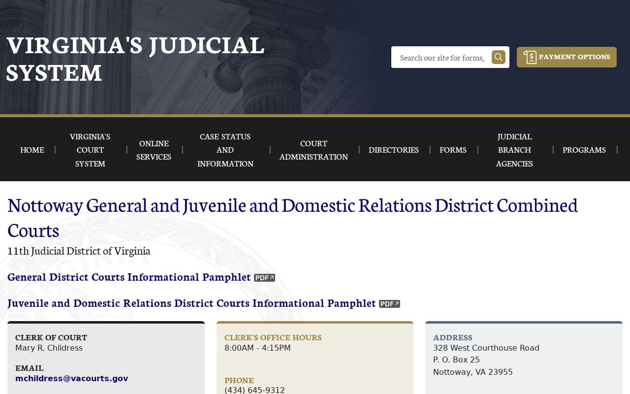 Nottoway County bench and traffic warrant questions route through the combined court