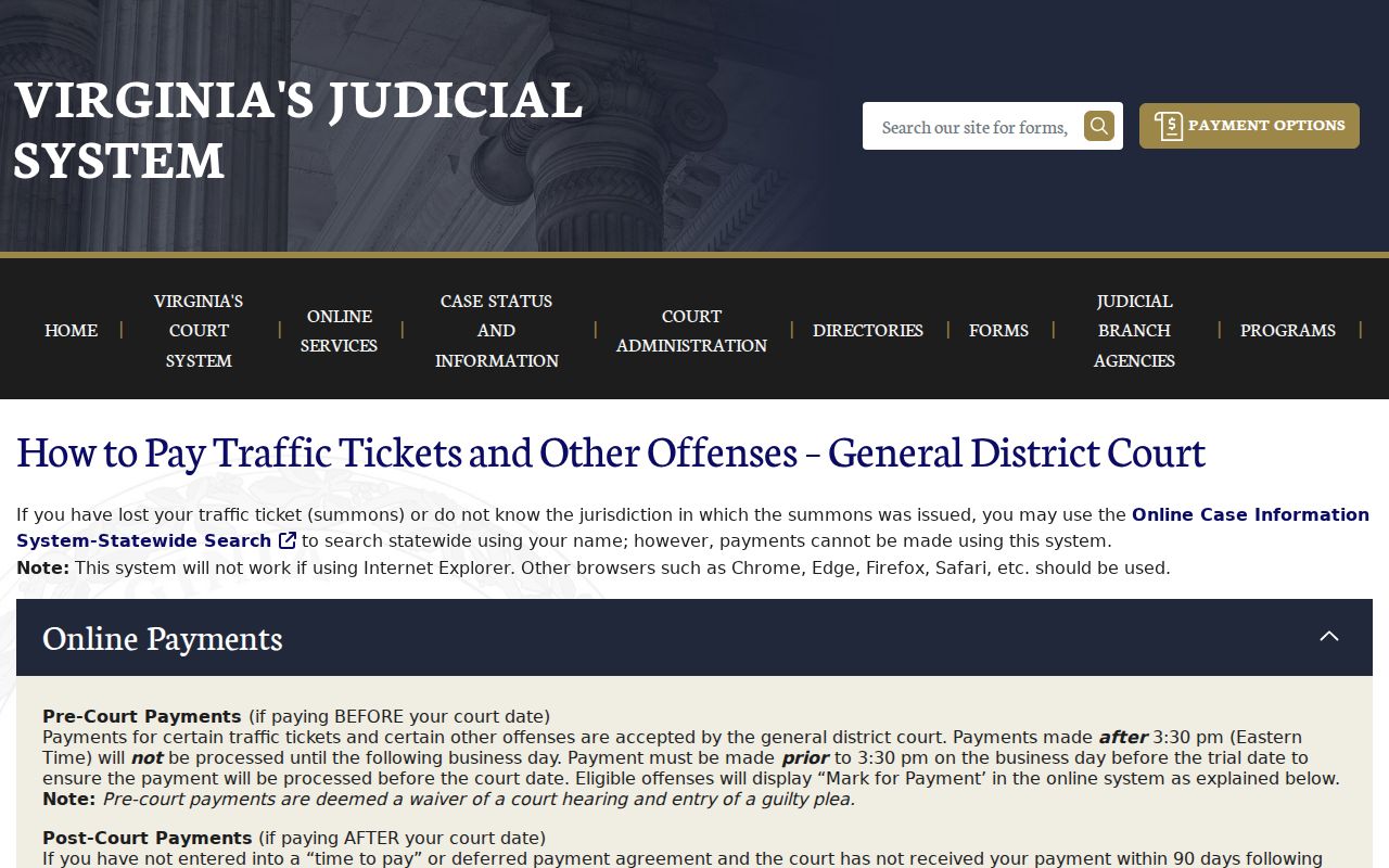 Nottoway County traffic warrant case route through Virginia Courts