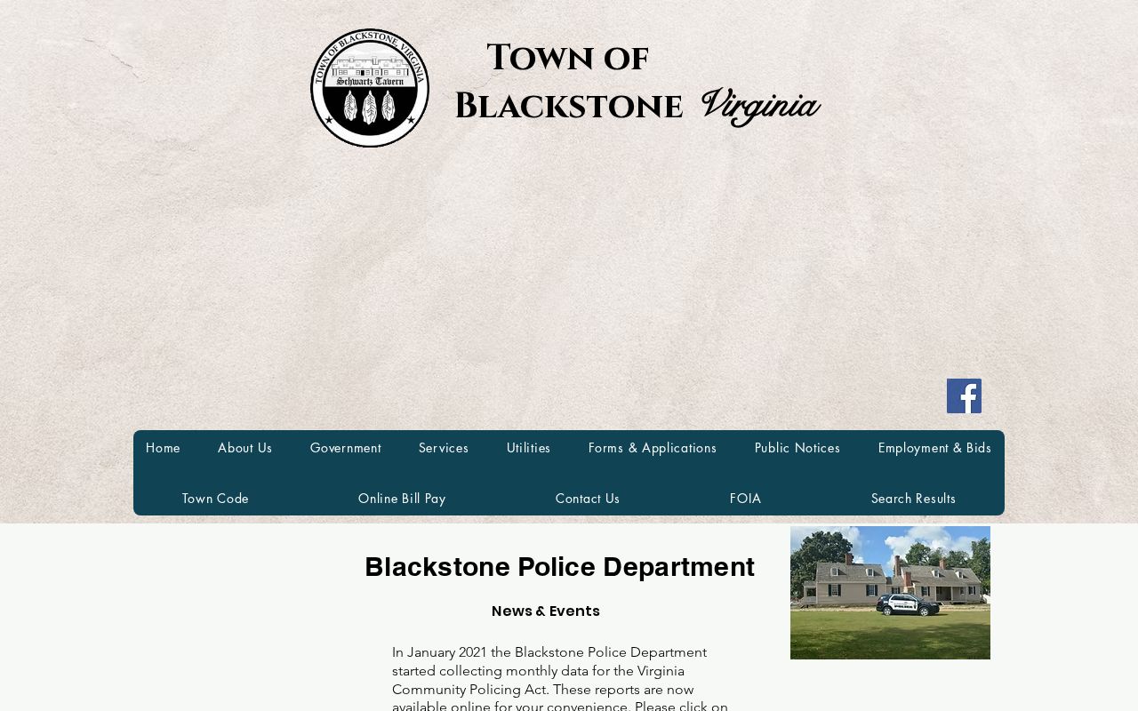 Blackstone warrant records route through the town police department